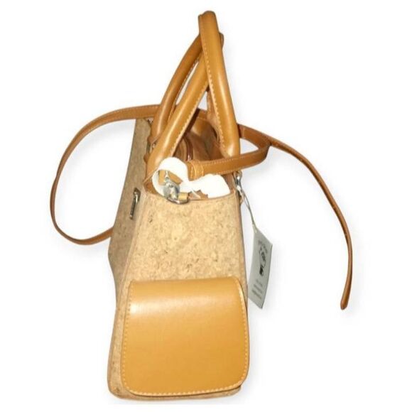 Chris's Closet Elegant Tan Cork Wine Carrier Bag NWT. - Picture 4 of 11